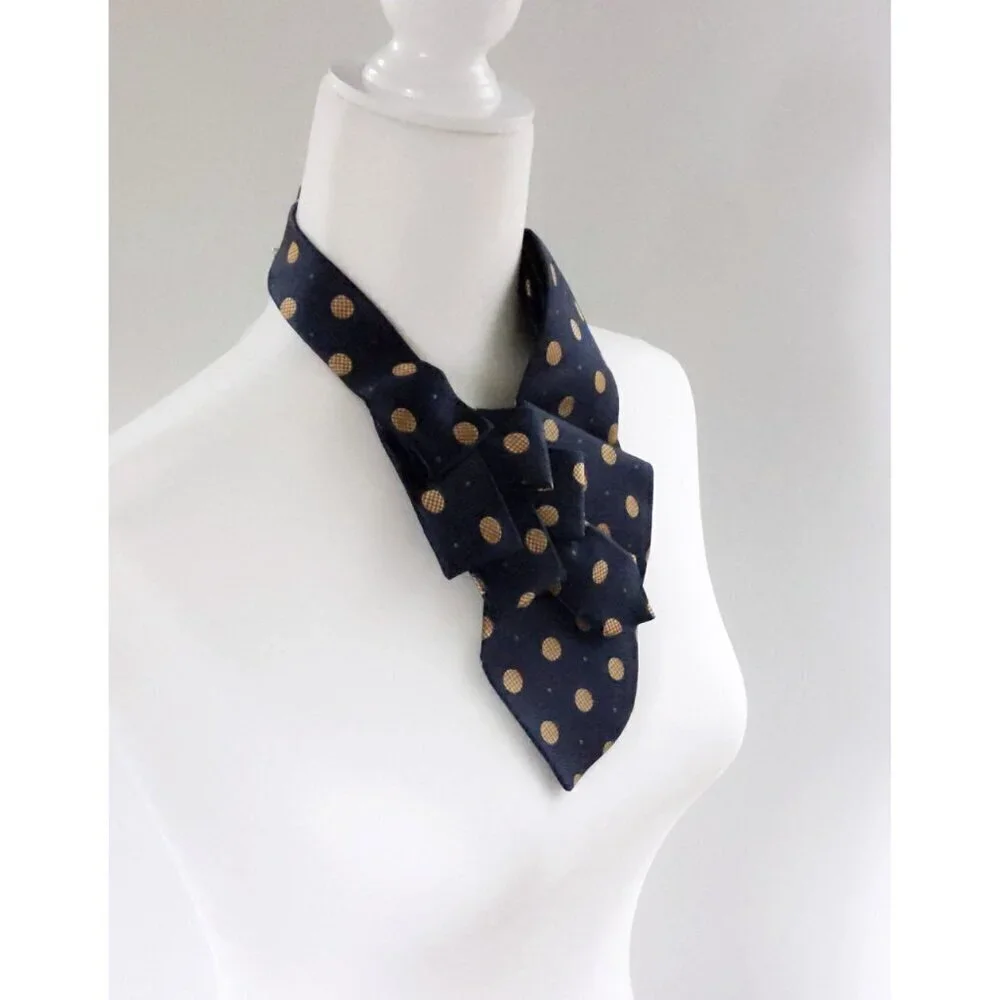 Polka Dot Ascot Tie - Unique Scarf - Corporate Fashion.
